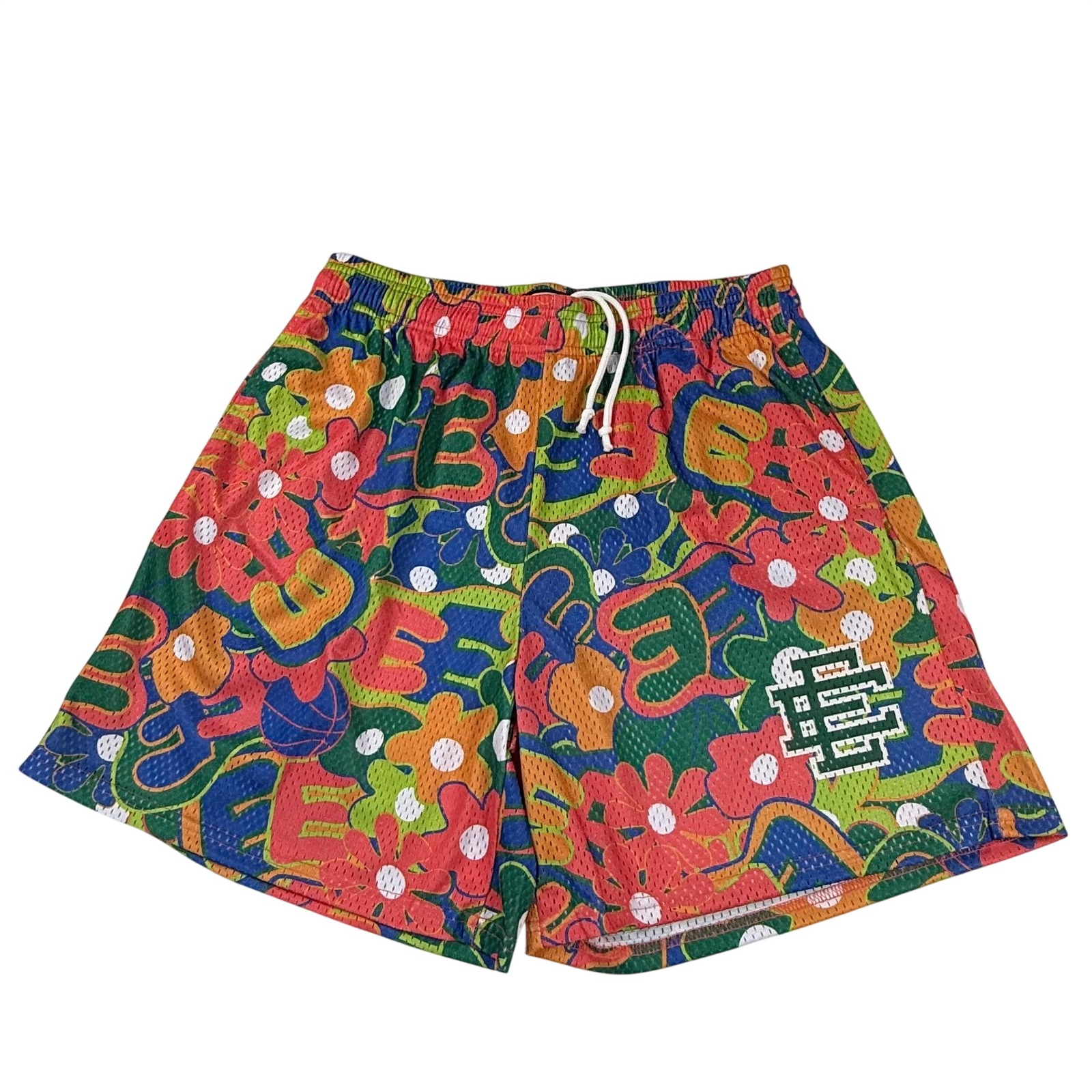 Eric Emanuel Ee Basic Short Mens Large Multi Color Floral Mesh Basketball Shorts